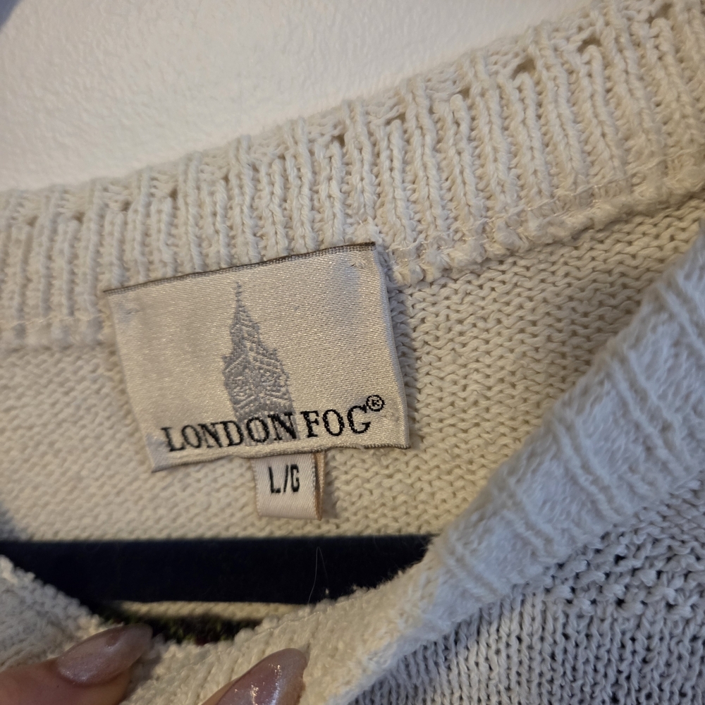 London Fog Cream Knit Sweater - Picture 5 of 7